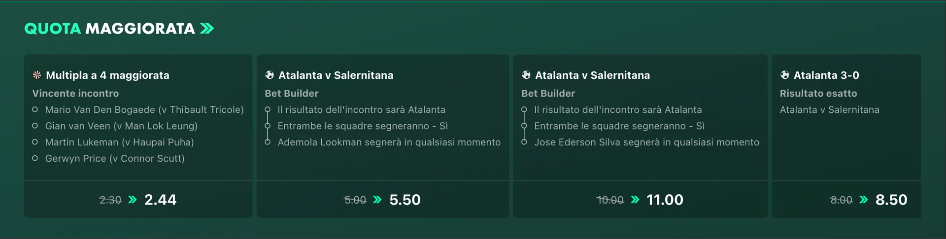 quote maggiorate bet365 oggi