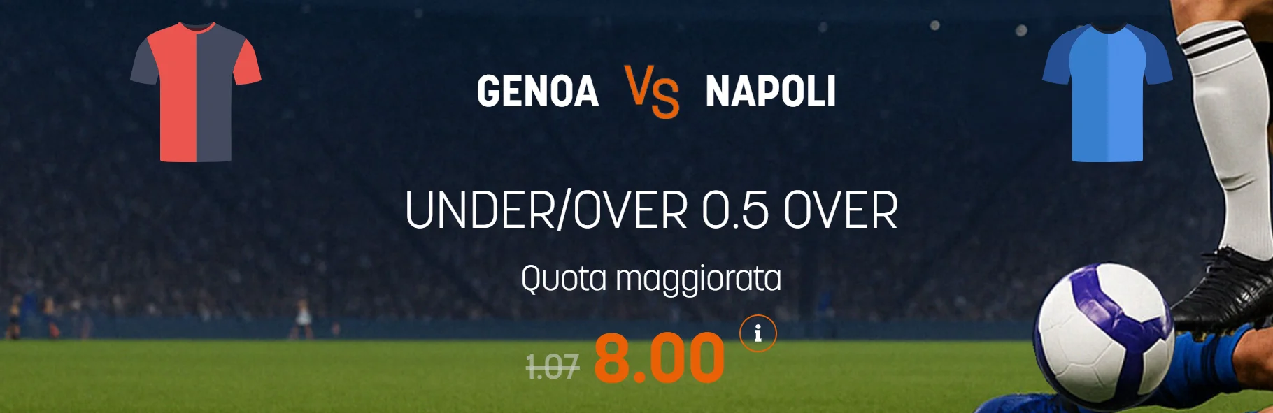 Genoa-Napoli quota maggiorata Snai