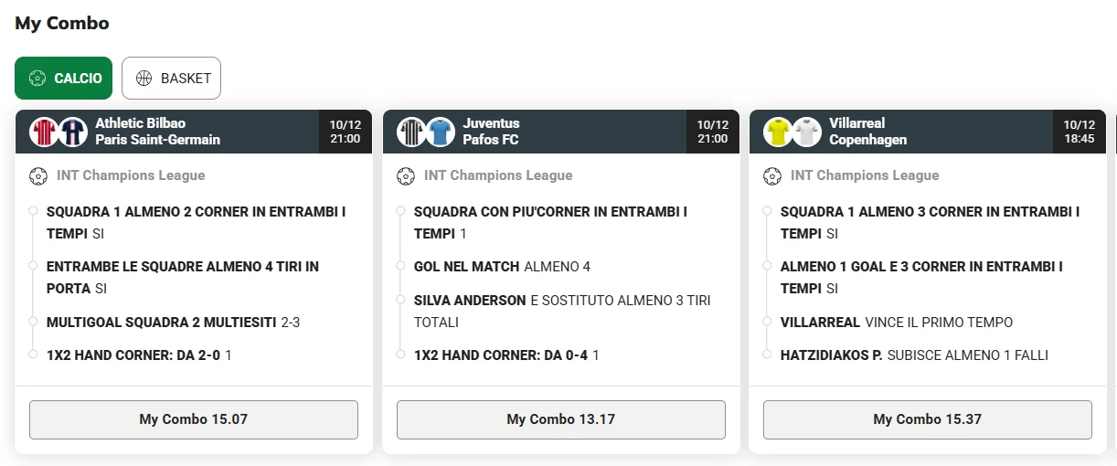 My Combo Sisal le nuove giocate offerte dal bookmaker