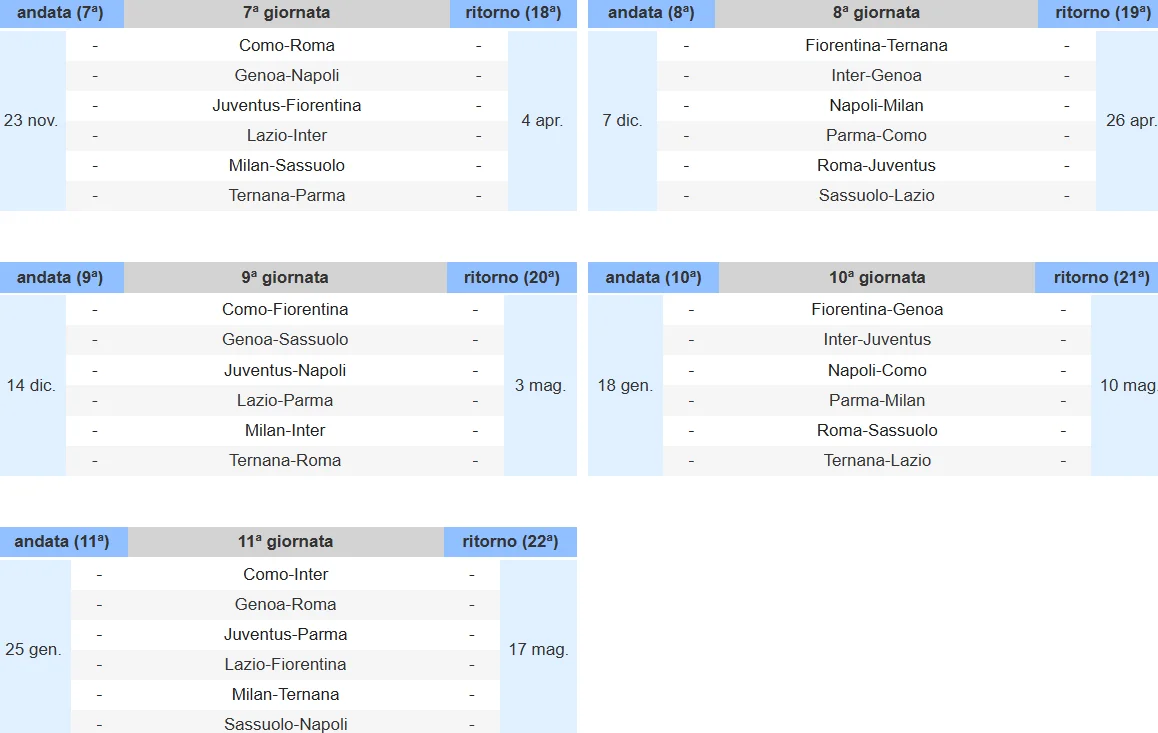 Calendario Serie A femminile per la stagione 2025-2026